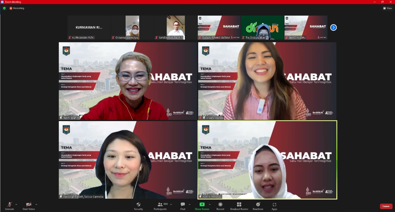 Gelar Webinar SAHABAT, BPSDM kemendagri Dorong Pentingnya Kualitas Kerja Sehat Bagi ASN Tanpa Stres