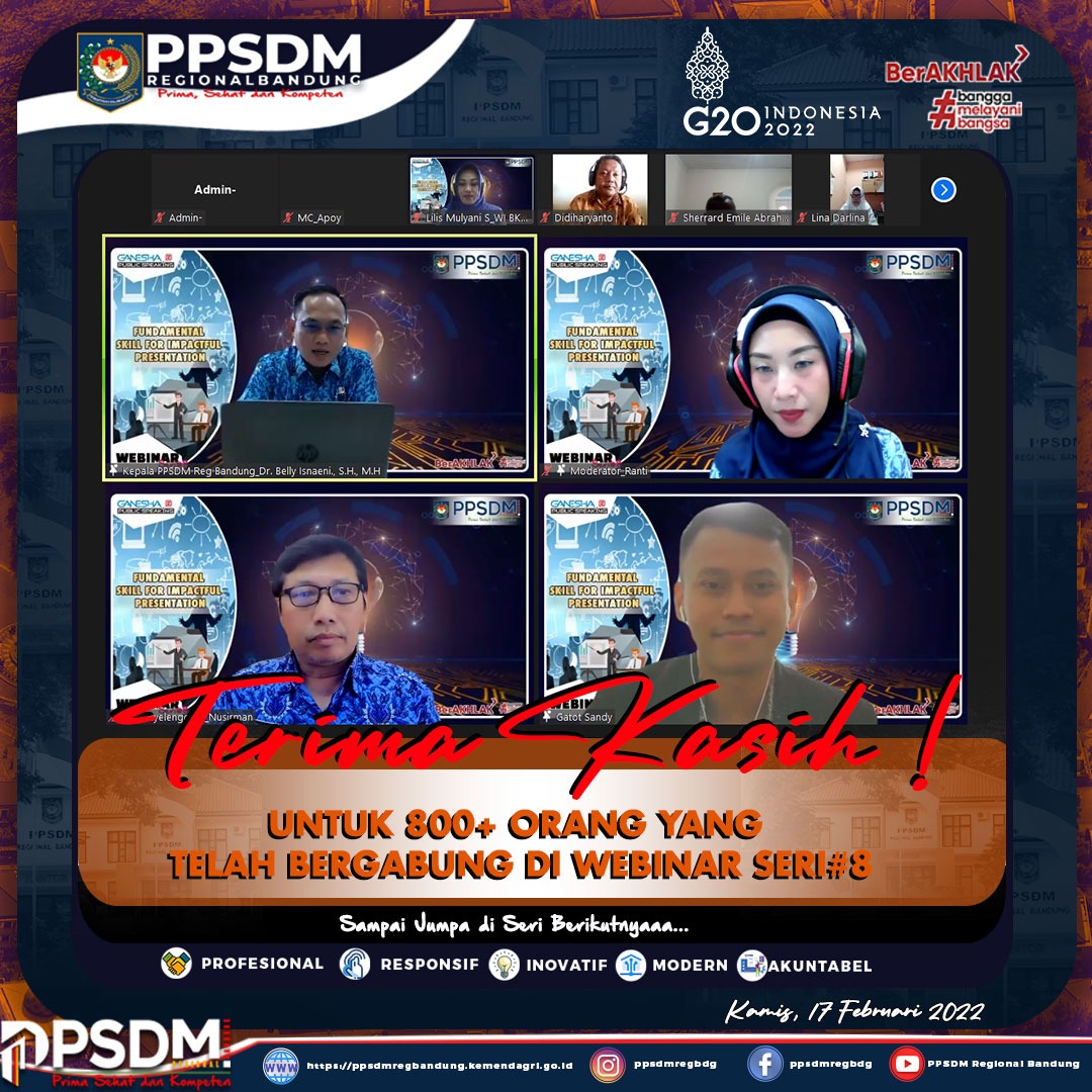 Tingkatkan Kemampuan Presentasi, Kemendagri Selenggarakan Webinar Bertajuk “Fundamental Skill for Impactful Presentation” Bagi ASN Pemdagri