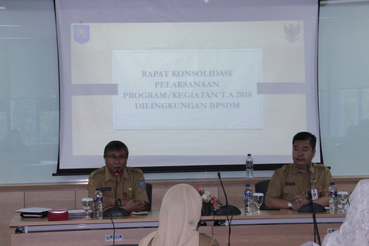RAPAT KONSOLIDASI PELAKSANAAN PROGRAM/KEGIATAN TAHUN ANGGARAN 2018 DI LINGKUNGAN BADAN PENGEMBANGAN SUMBER DAYA MANUSIA KEMENDAGRI