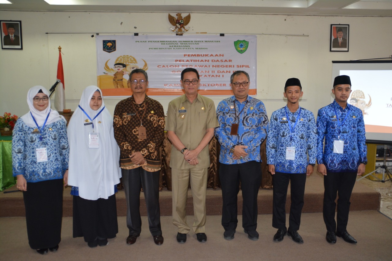 Wakil Bupati Maros Buka Latsar CPNS Golongan II & III Angkatan I Tahun 2019 Kerjasama PPSDM  Regional Makassar