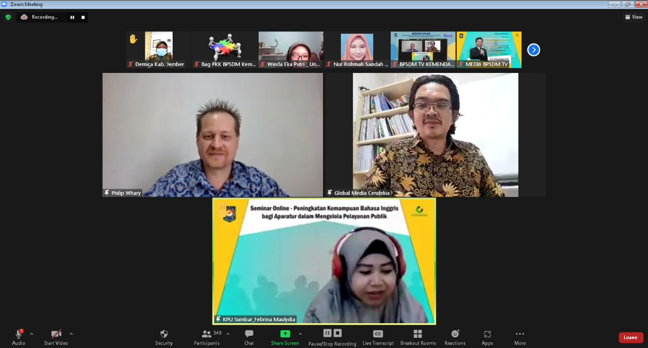 KEPALA BPSDM KEMENDAGRI TEGUH SETYABUDI SEBUT BAHASA INGGRIS PENTING BAGI ASN